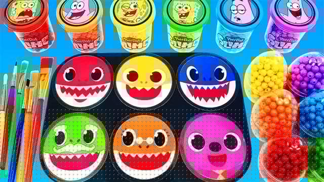 Stress Relief Video 💕 | Baby Shark's Homemade Rainbow Slime Candy 🦈 img