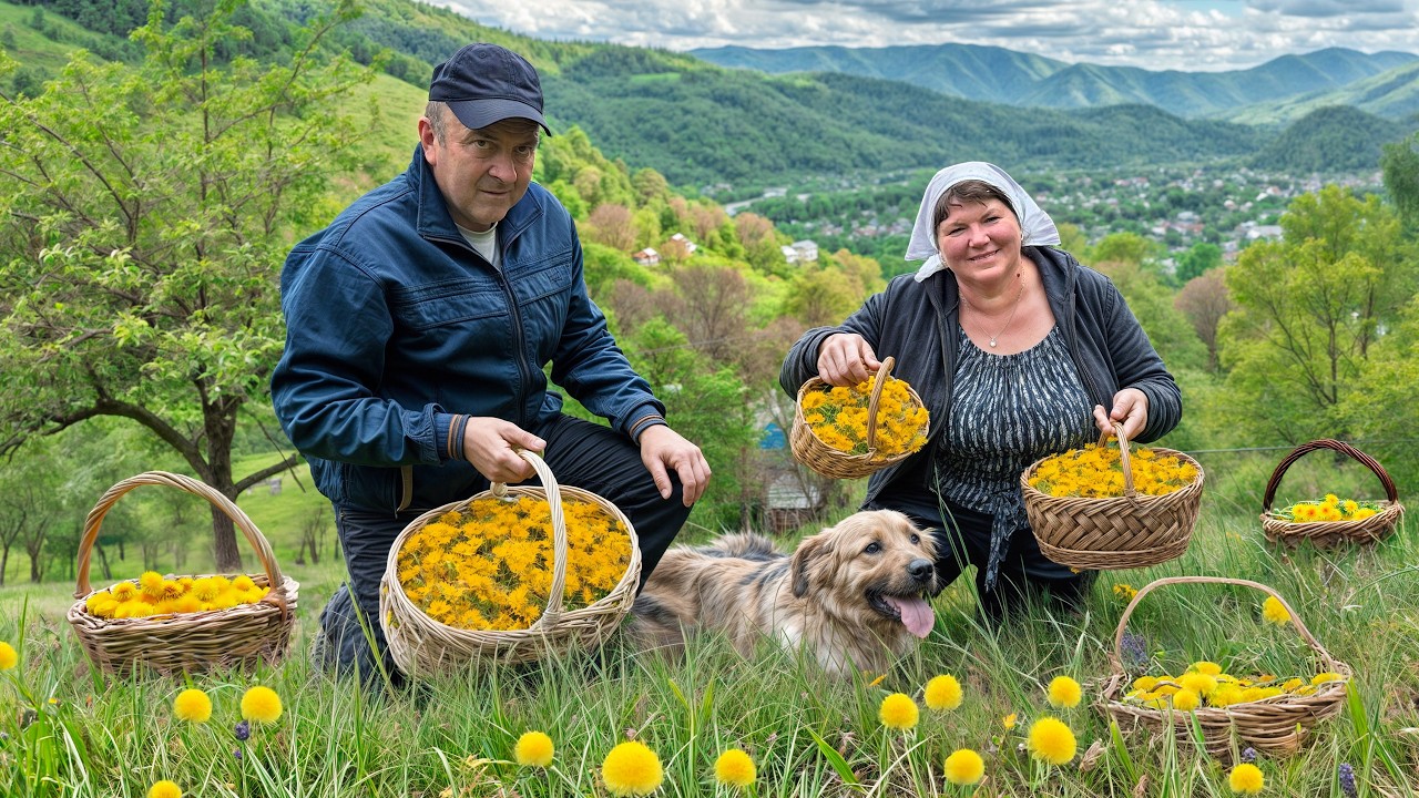 Making Dandelion Honey and Cake in Our Peaceful Village Life img